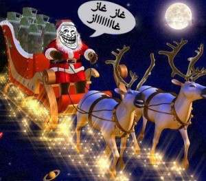 Father Christmas in Jordan Carries the much need Gift of Gas Cylinders